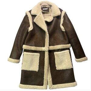 Just Fab 4 in 1 Convertible Faux Leather & Shearling Coat/Jacket/Vest Size XL